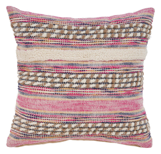 Chantale Pink Striped Throw Pillow
