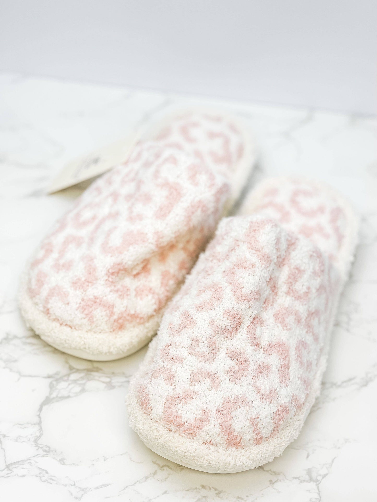 Pink Leopard Fuzzy Slippers - SM