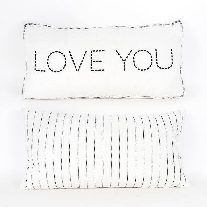 Linen Love You Throw Pillow