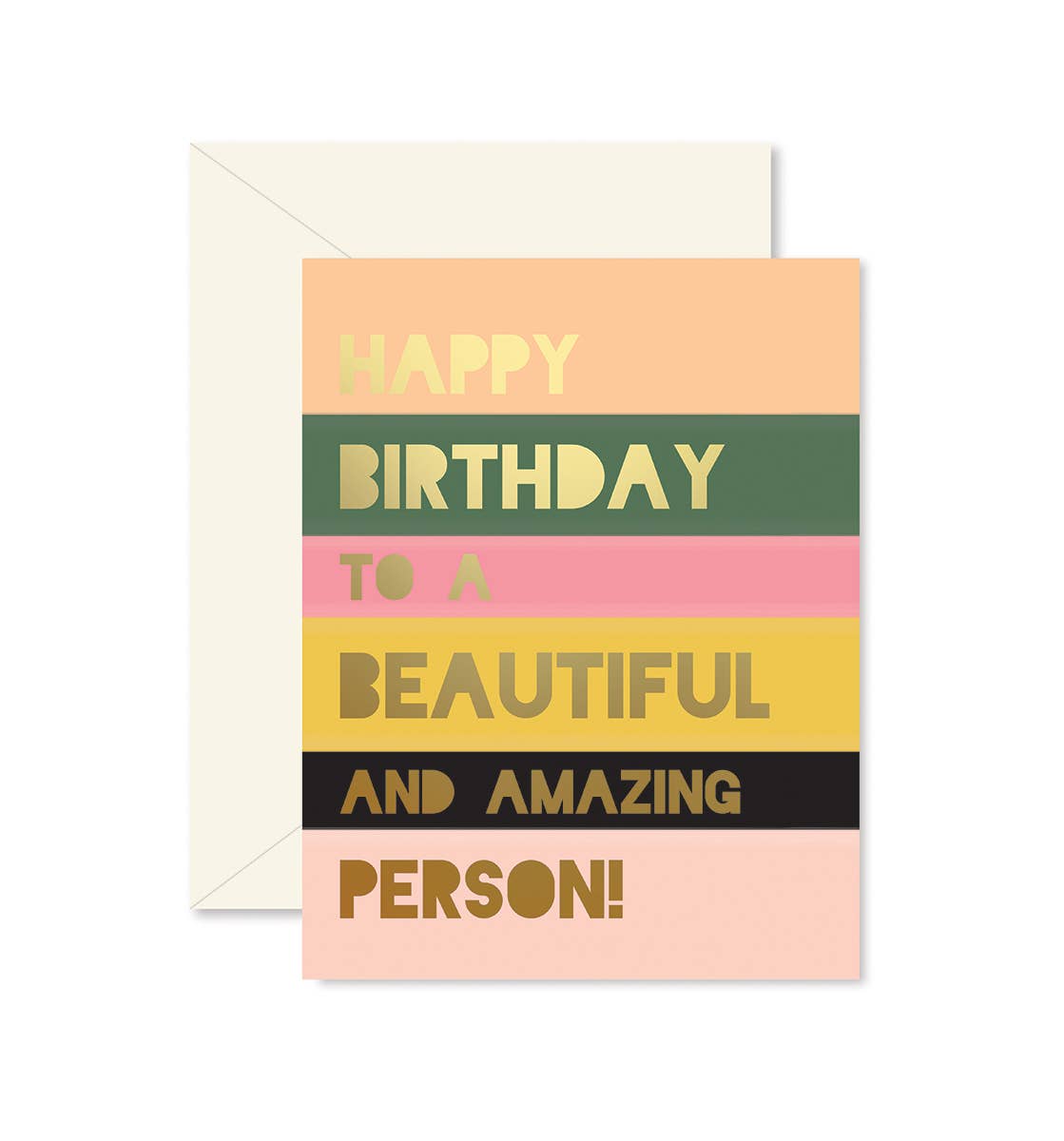 Beautiful Person Colorblock Birthday Greeting Card