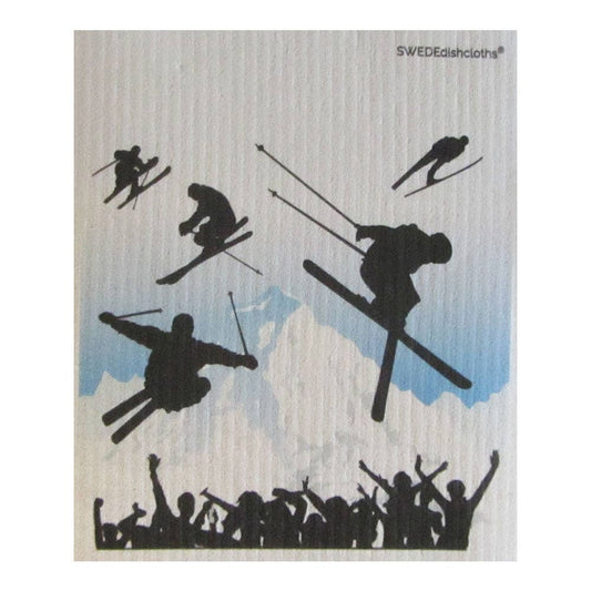 Ski Jumping Swedish Dishcloth