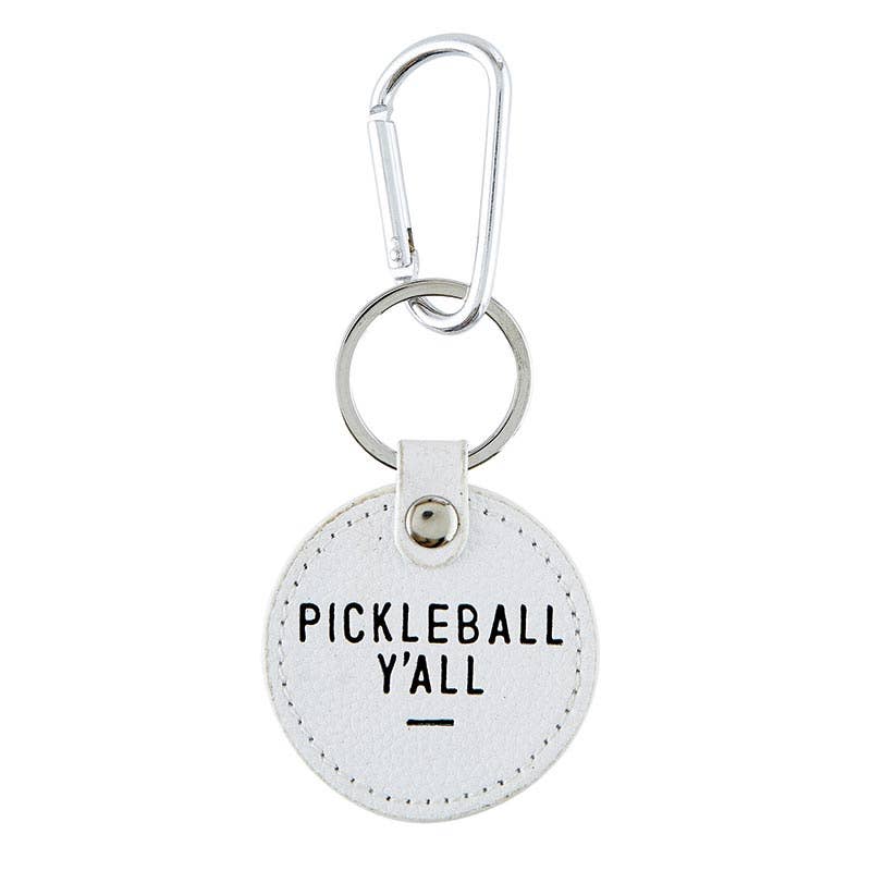 Pickleball Y'all Leather Keychain